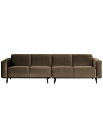 WOOOD BePureHome | 4-zits bank Statement fluweel taupe 280cm