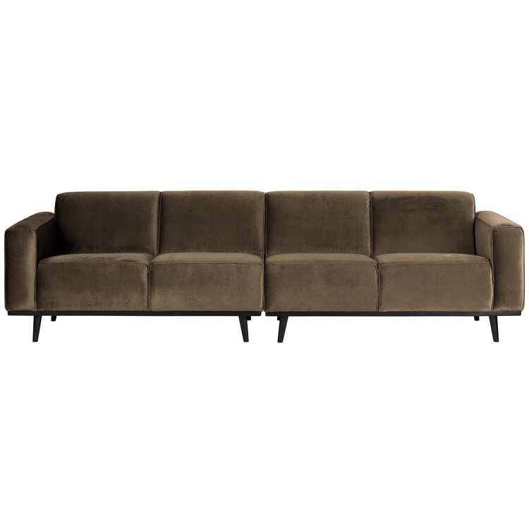 WOOOD BePureHome | 4-zits bank Statement fluweel taupe 280cm