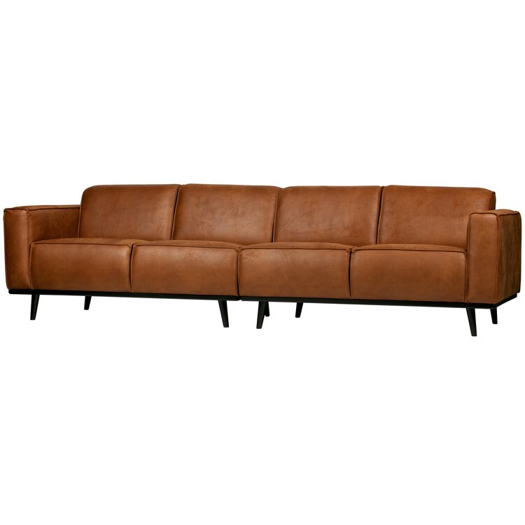 WOOOD BePureHome | 4-zits bank Statement lederlook cognac 280cm