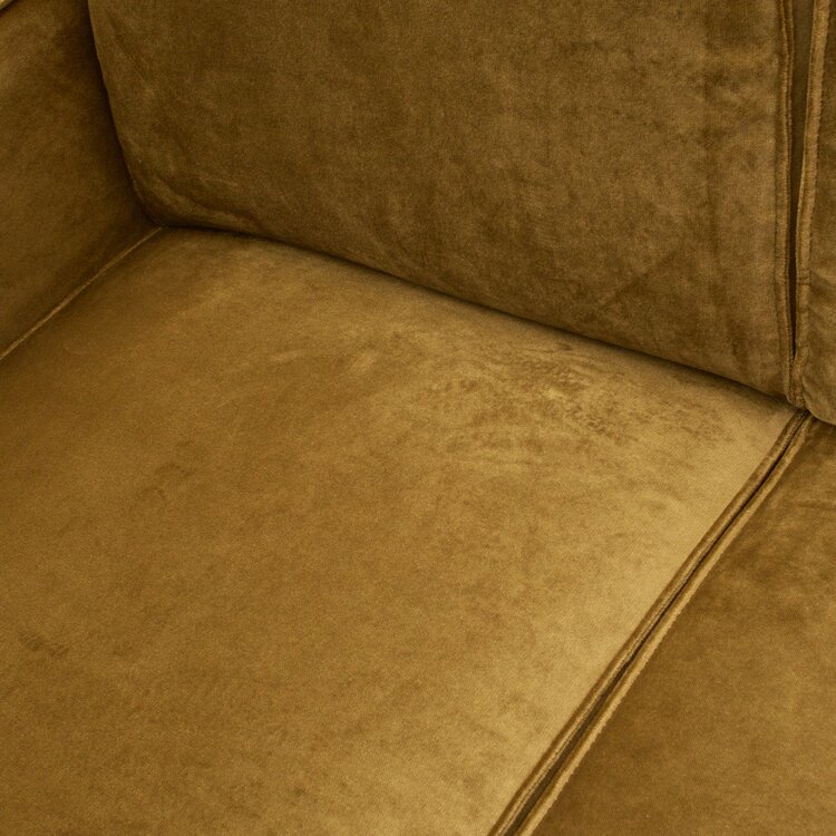 WOOOD BePureHome | 4-zits bank Statement fluweel honing geel 280cm