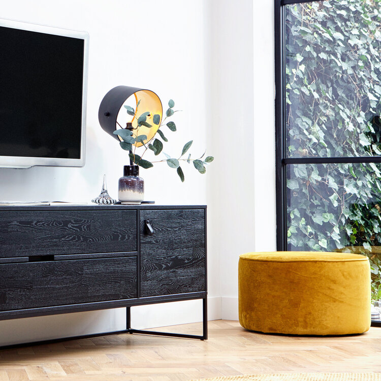 WOOOD. Woood | Sara poef laag oker 36xØ60cm