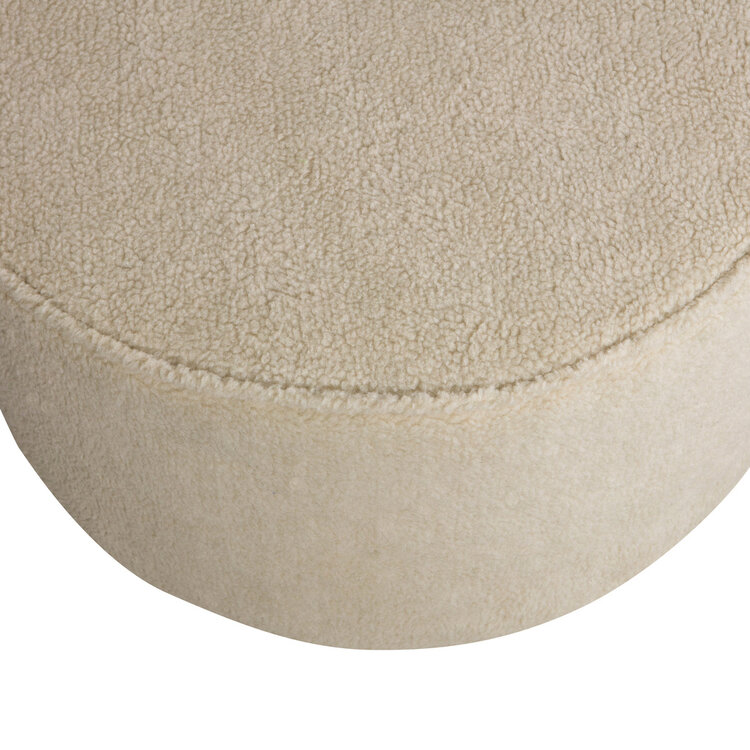 WOOOD. Woood | Sara poef laag teddy offwhite 36xØ60cm
