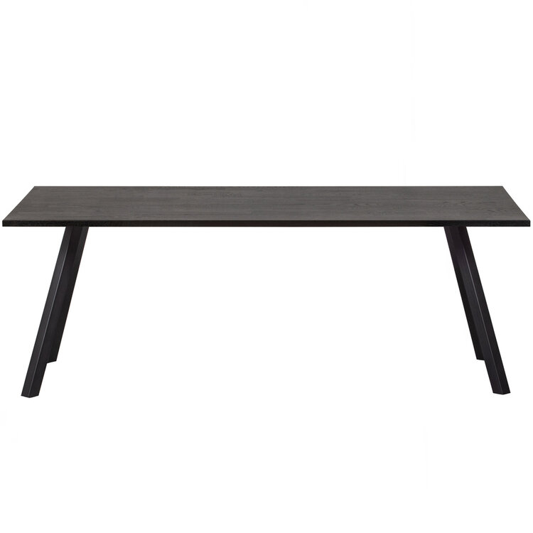 WOOOD. Woood | Tablo tafel eiken zwart 220 cm met 2-standen poot