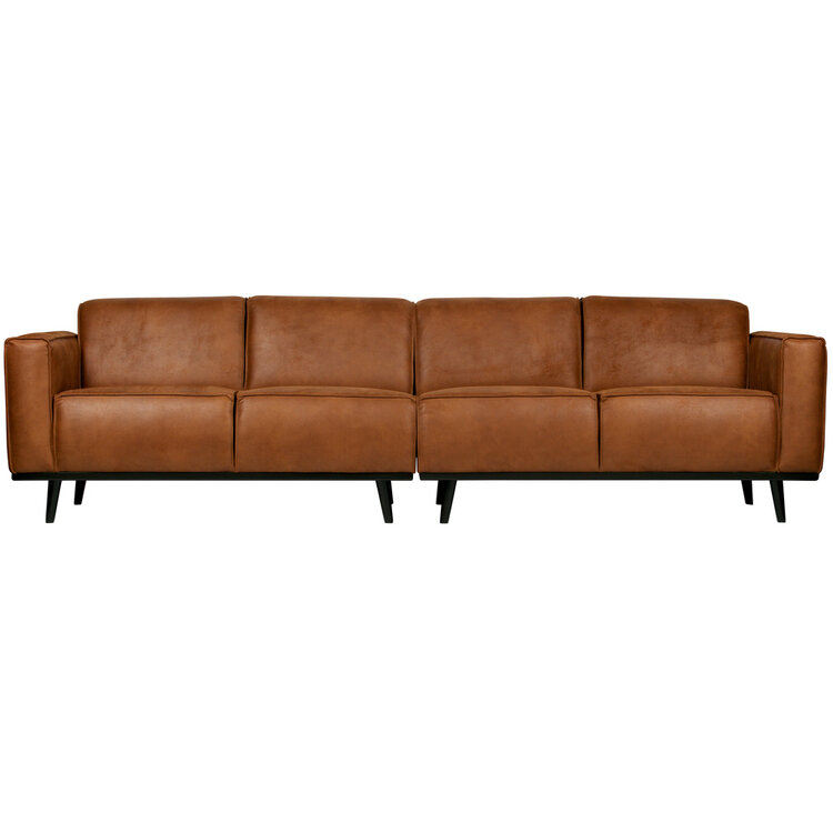 WOOOD BePureHome | 4-zits bank Statement lederlook cognac 280cm