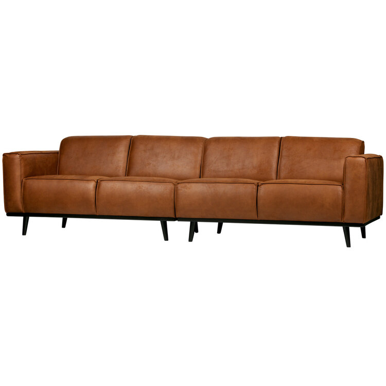 WOOOD BePureHome | 4-zits bank Statement lederlook cognac 280cm