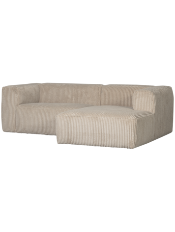 WOOOD. Woood | Bean chaise longue rechts grove ribstof travertin