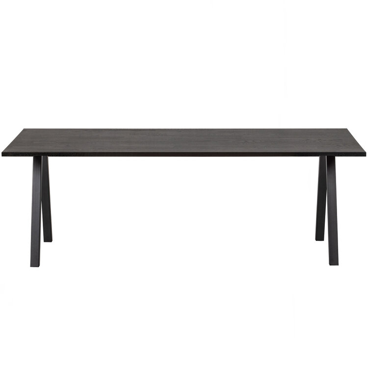 WOOOD. Woood | Tablo tafel eiken zwart 220 cm met 2-standen poot