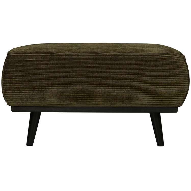 WOOOD BePureHome | Hocker Statement platte brede rib warm groen