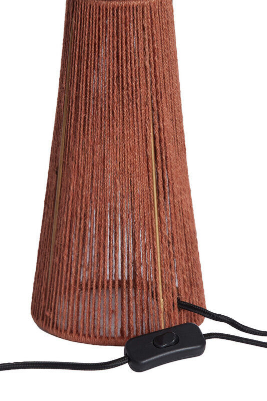 Light & Living Light & Living | Tafellamp Fugia jute steenrood 47cm