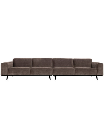 WOOOD BePureHome | XL 4-zits bank Statement platte brede rib taupe 372cm