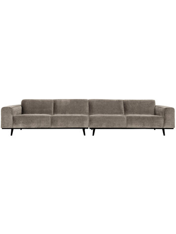 WOOOD BePureHome | XL 4-zits bank Statement platte brede rib clay 372cm