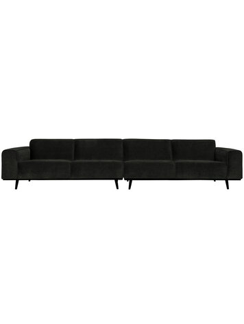 WOOOD BePureHome | XL 4-zits bank Statement platte brede rib graphite 372cm
