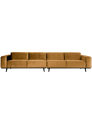 WOOOD BePureHome |  XL 4-zits bank Statement fluweel honing geel 372cm