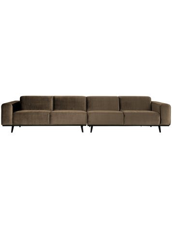 WOOOD BePureHome | XL 4-zits bank Statement fluweel taupe 372cm