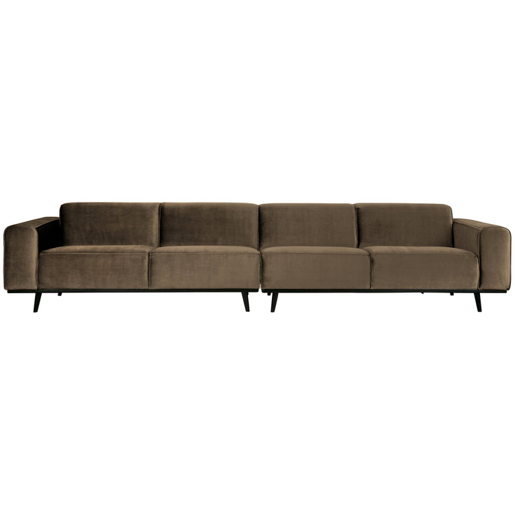 WOOOD BePureHome | XL 4-zits bank Statement fluweel taupe 372cm