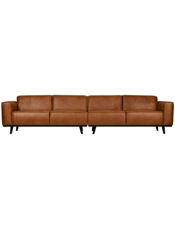 WOOOD BePureHome | XL 4-zits bank Statement lederlook cognac 372cm