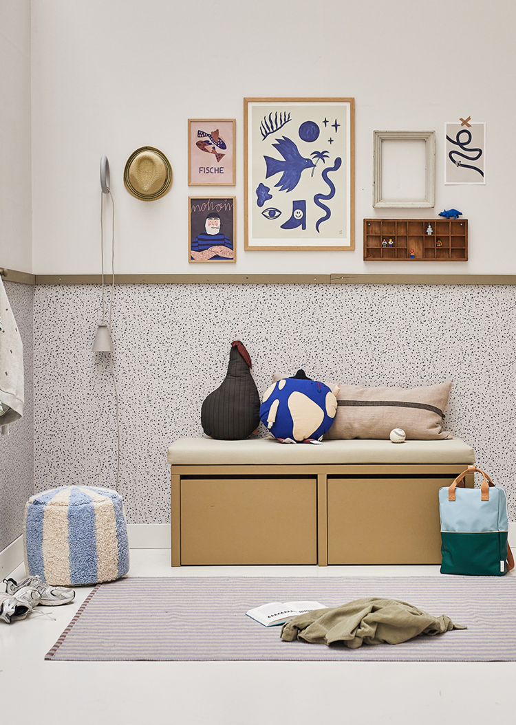 Bibelotte Bibelotte | Behang Terrazzo Kobalt