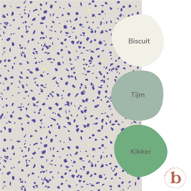 Bibelotte Bibelotte | Behang Terrazzo Kobalt