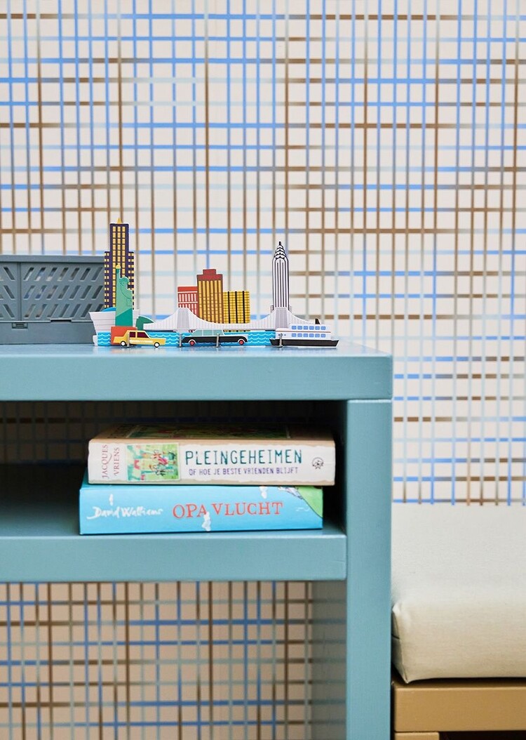 Bibelotte Bibelotte | Behang Grid blauw