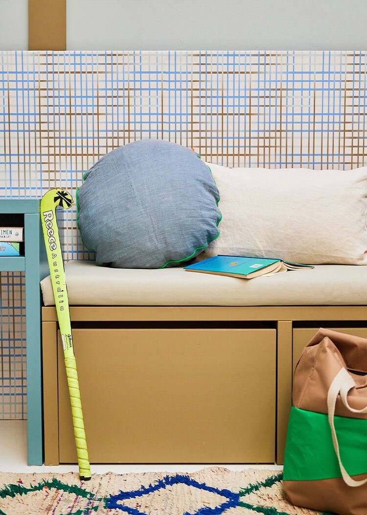 Bibelotte Bibelotte | Behang Grid blauw