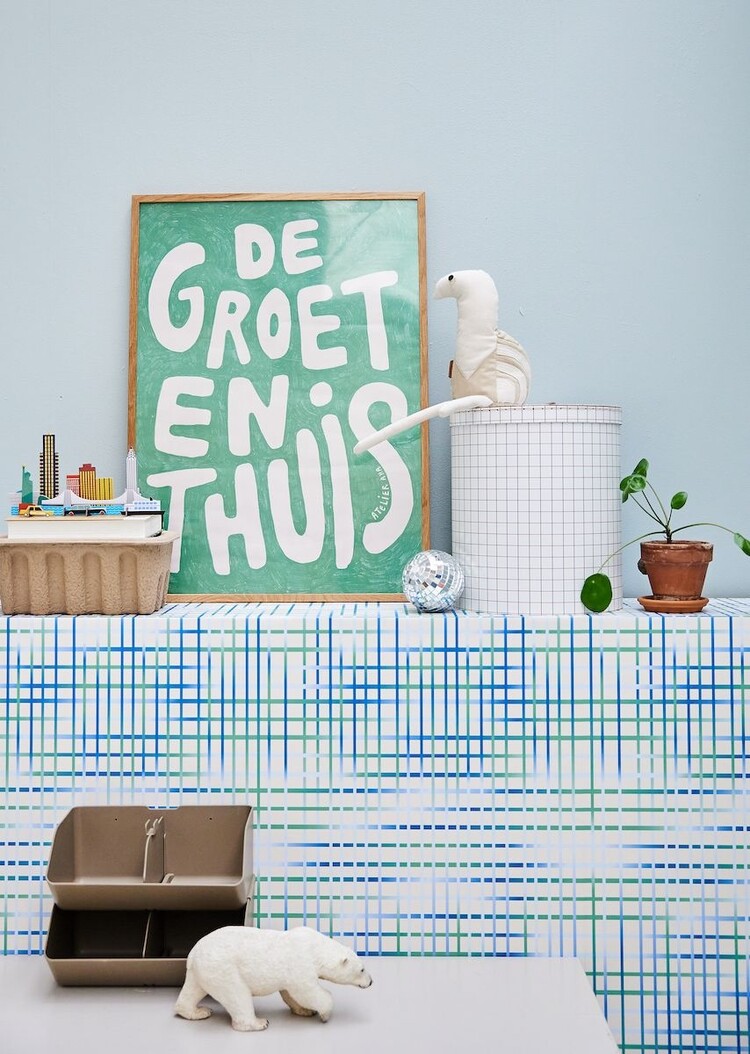 Bibelotte Bibelotte | Behang Grid groen