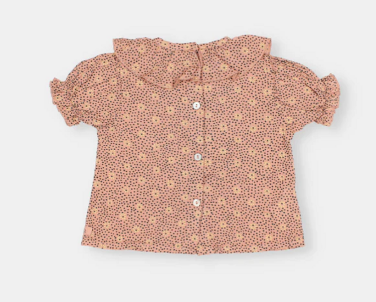 Búho Búho | Blouse flower dots rose clay