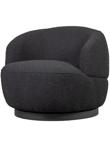 WOOOD BePureHome | Draaifauteuil Woolly Bouclé antraciet