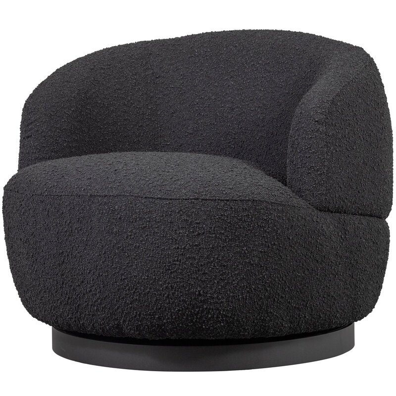 Be Pure Home BePureHome | Draaifauteuil Woolly Bouclé antraciet