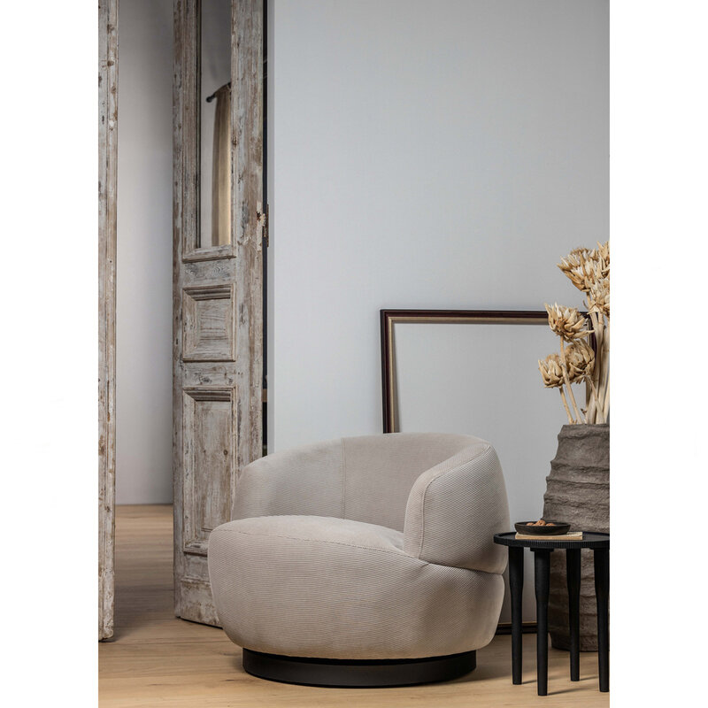 Be Pure Home BePureHome | Draaifauteuil Woolly ribcord naturel