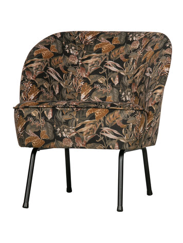 WOOOD BePureHome | Fauteuil Vogue fluweel bouquet zwart