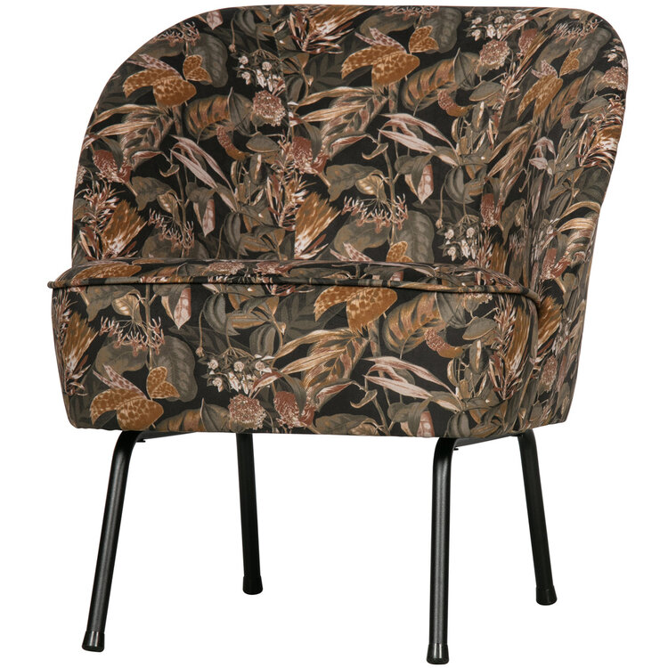 WOOOD BePureHome | Fauteuil Vogue fluweel bouquet zwart