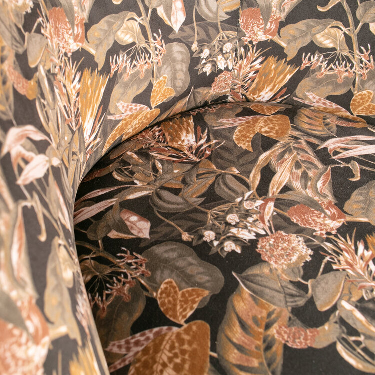 WOOOD BePureHome | Fauteuil Vogue fluweel bouquet zwart