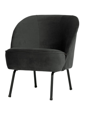 WOOOD BePureHome | Fauteuil Vogue fluweel zwart