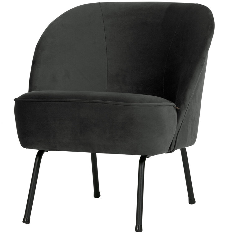 WOOOD BePureHome | Fauteuil Vogue fluweel zwart
