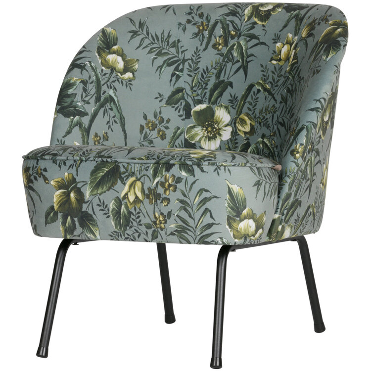 WOOOD BePureHome | Fauteuil Vogue fluweel poppy grijs