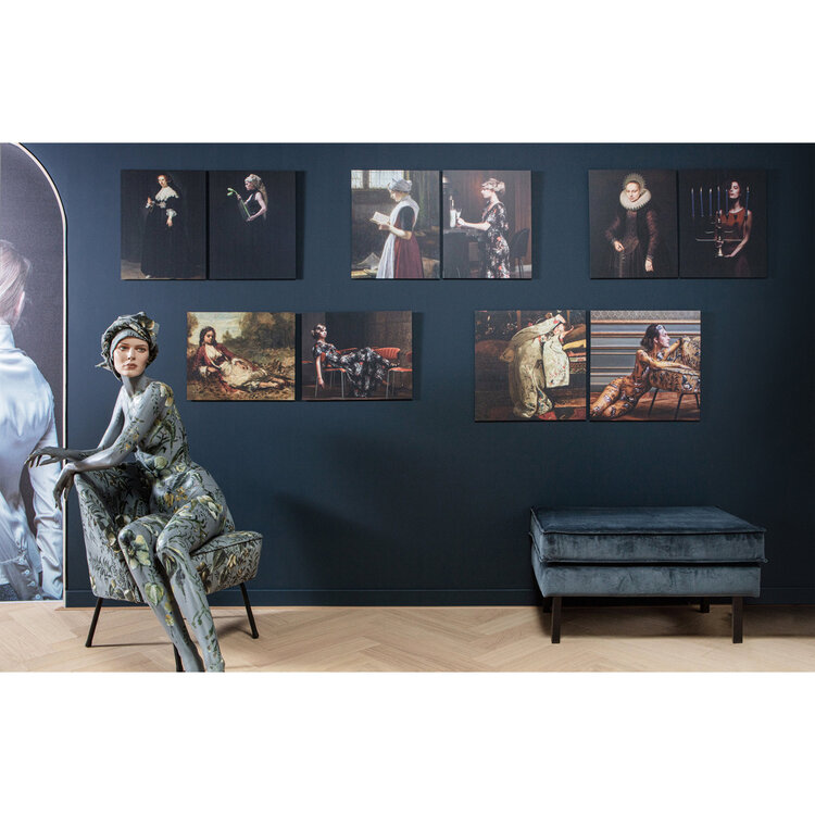 WOOOD BePureHome | Fauteuil Vogue fluweel poppy grijs