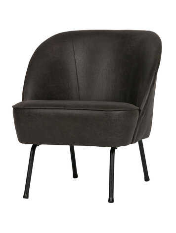WOOOD BePureHome | Fauteuil Vogue leer zwart