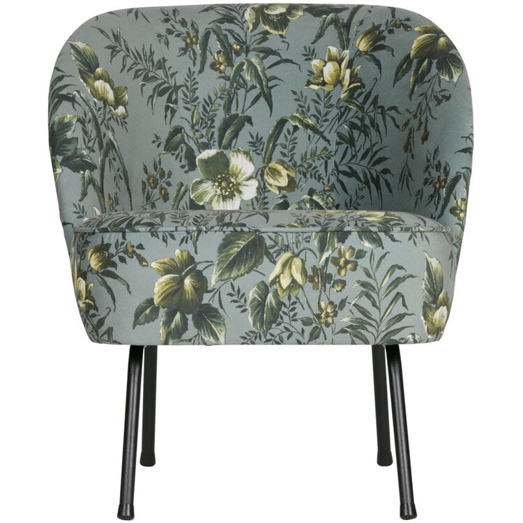 WOOOD BePureHome | Fauteuil Vogue fluweel poppy grijs