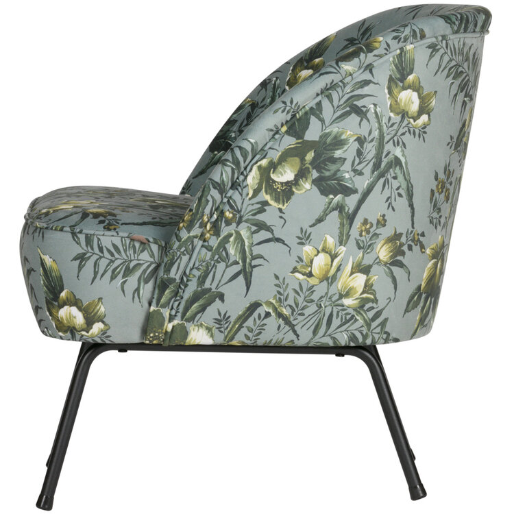 WOOOD BePureHome | Fauteuil Vogue fluweel poppy grijs