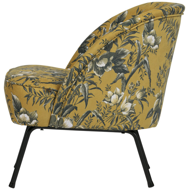 WOOOD BePureHome | Fauteuil Vogue fluweel poppy mosterd