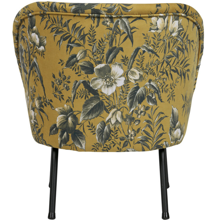 WOOOD BePureHome | Fauteuil Vogue fluweel poppy mosterd