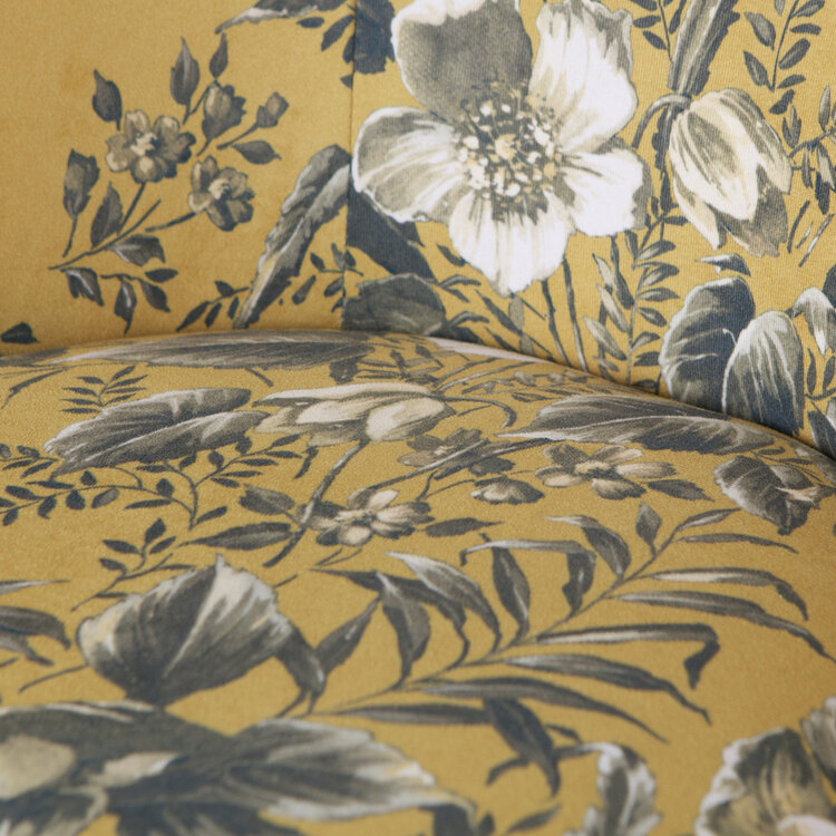 WOOOD BePureHome | Fauteuil Vogue fluweel poppy mosterd