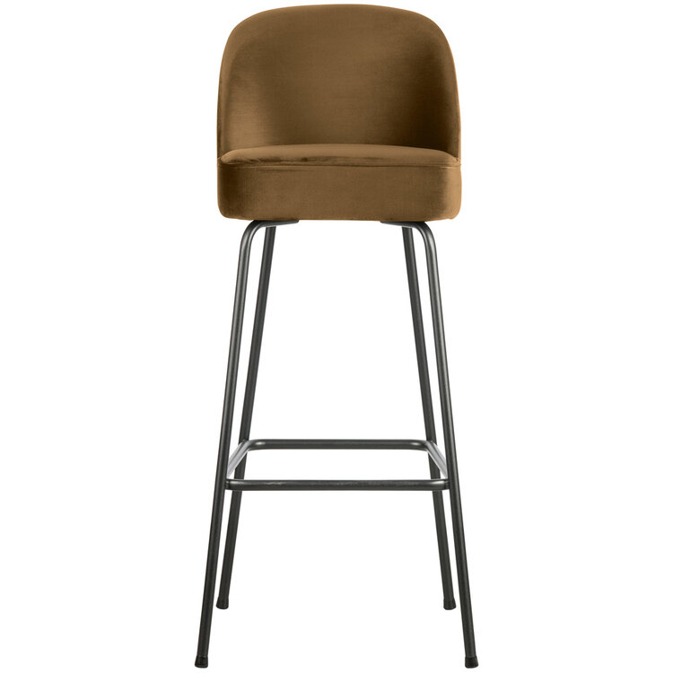 WOOOD BePureHome | Barstoel Vogue 80cm fluweel honing geel