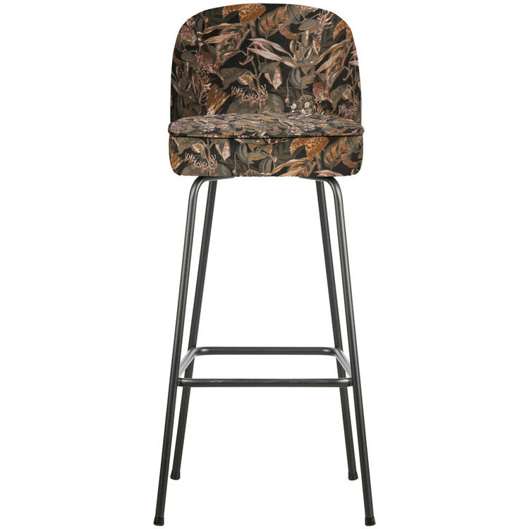 WOOOD BePureHome | Barstoel Vogue 80cm fluweel bouquet zwart