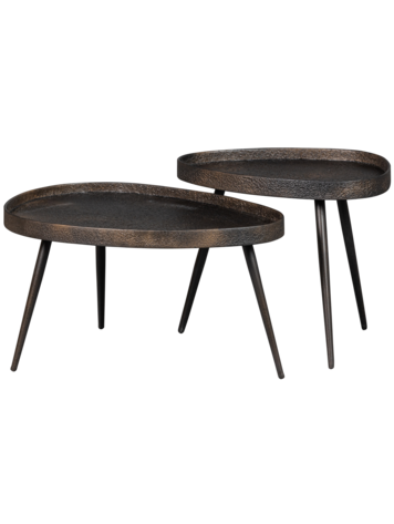 WOOOD BePureHome | Bijzettafels set van 2 Crude antique bronze