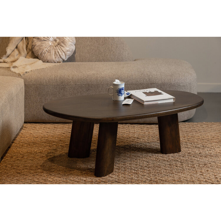WOOOD BePureHome | Salontafel Roundly mango hout walnoot