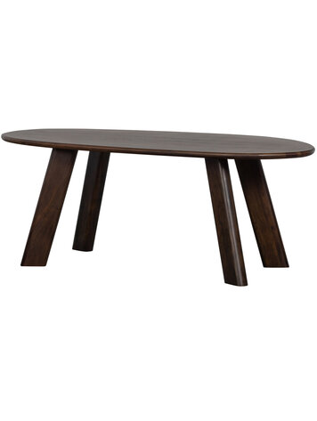 WOOOD BePureHome | Eettafel/bureau Roundly mangohout walnoot 200x100cm