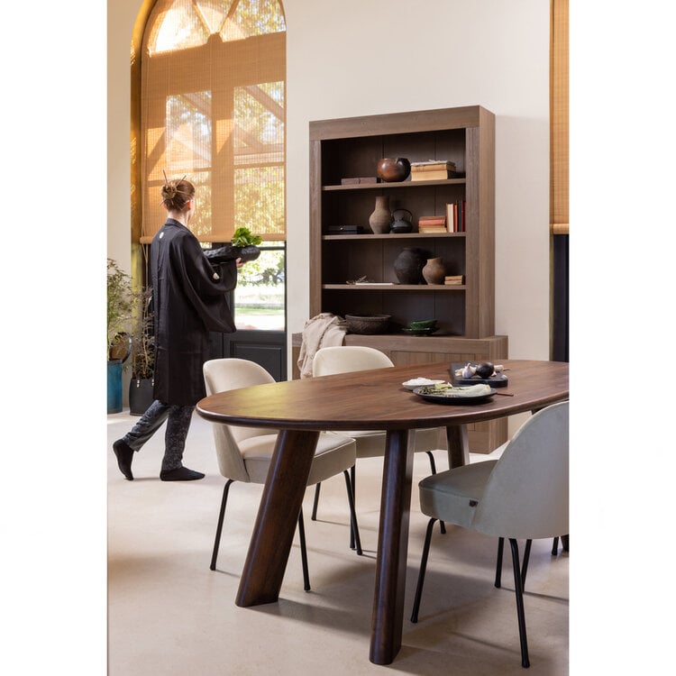 WOOOD BePureHome | Eettafel/bureau Roundly mangohout walnoot 200x100cm