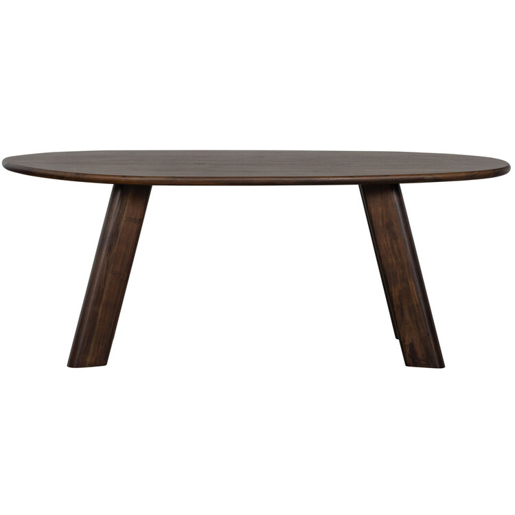 WOOOD BePureHome | Eettafel/bureau Roundly mangohout walnoot 200x100cm