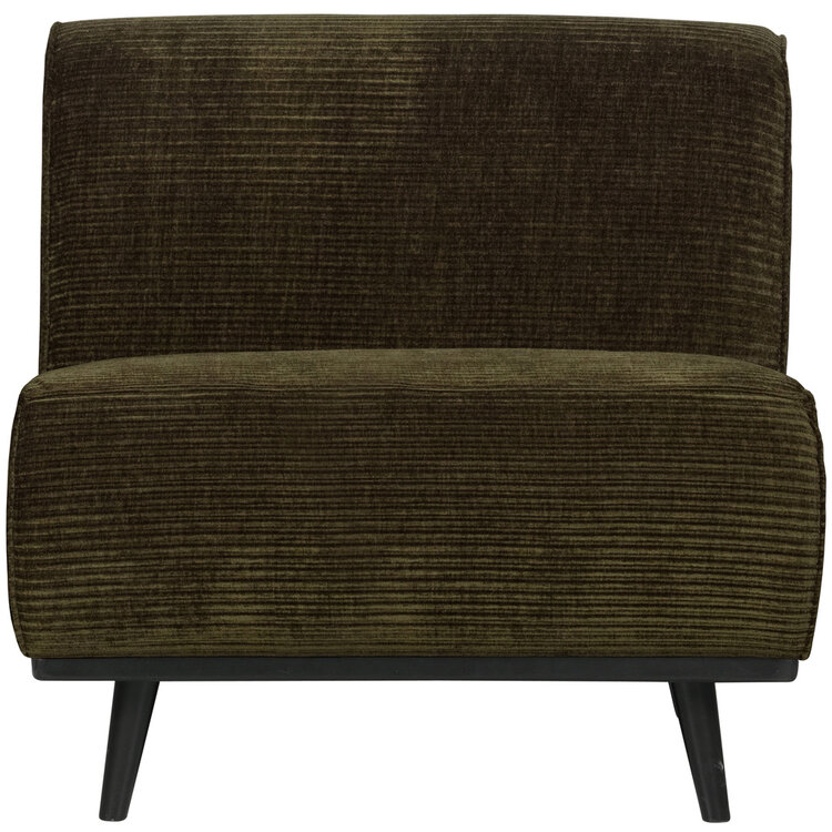 WOOOD BePureHome | 1-zits element Statement brede platte rib warm groen